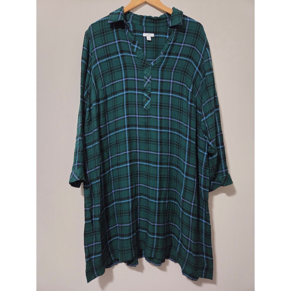 J. Jill Green and Blue Plaid Tunic